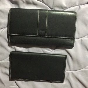SOLD Signature Leather trifold wallet and ch book